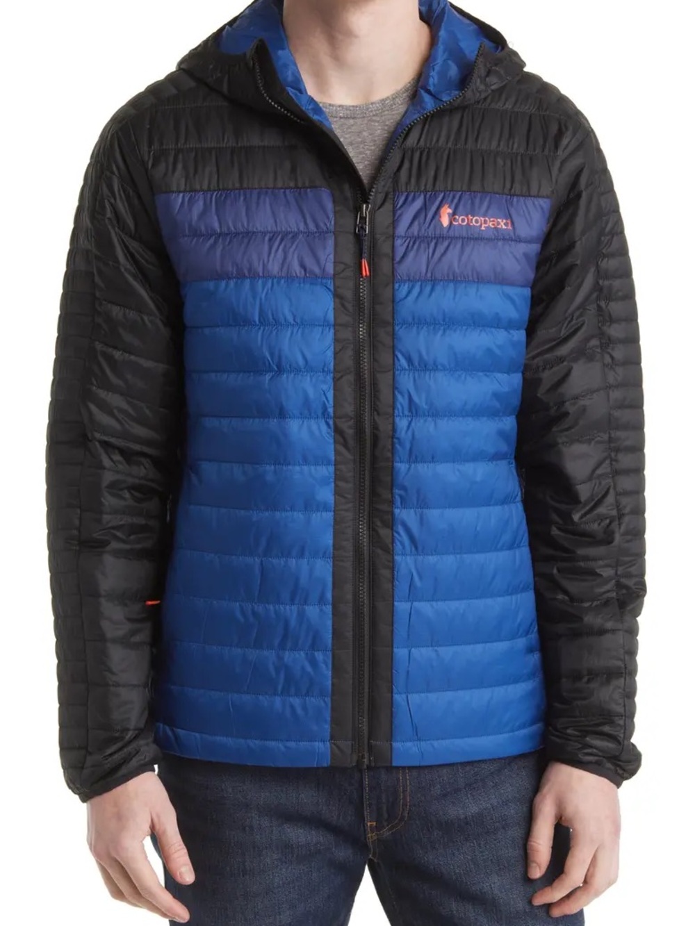 cotopaxi Men's Blue & Black Quilted Hooded Puffer Jacket